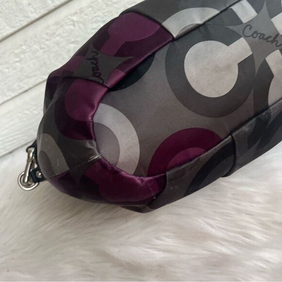 COACH Ashley Grey Op Art Burgundy Ashley Madison Shoulder Bag Tote Satchel 15926 - Picture 3 of 11